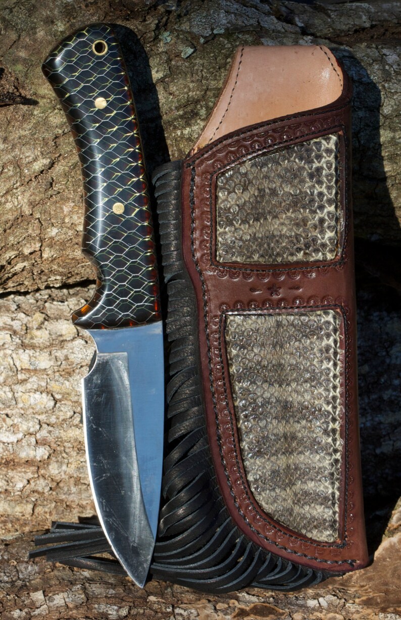 Unique Knife and Sheath Snake Skin Looking Handles With Etsy