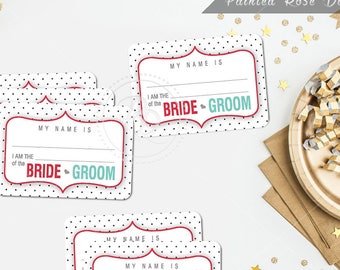 Name Tags Vintage Retro Printable Event Wedding Engagement Party Rehearsal Bridal Shower Bachelorette Guest INSTANT DOWNLOAD