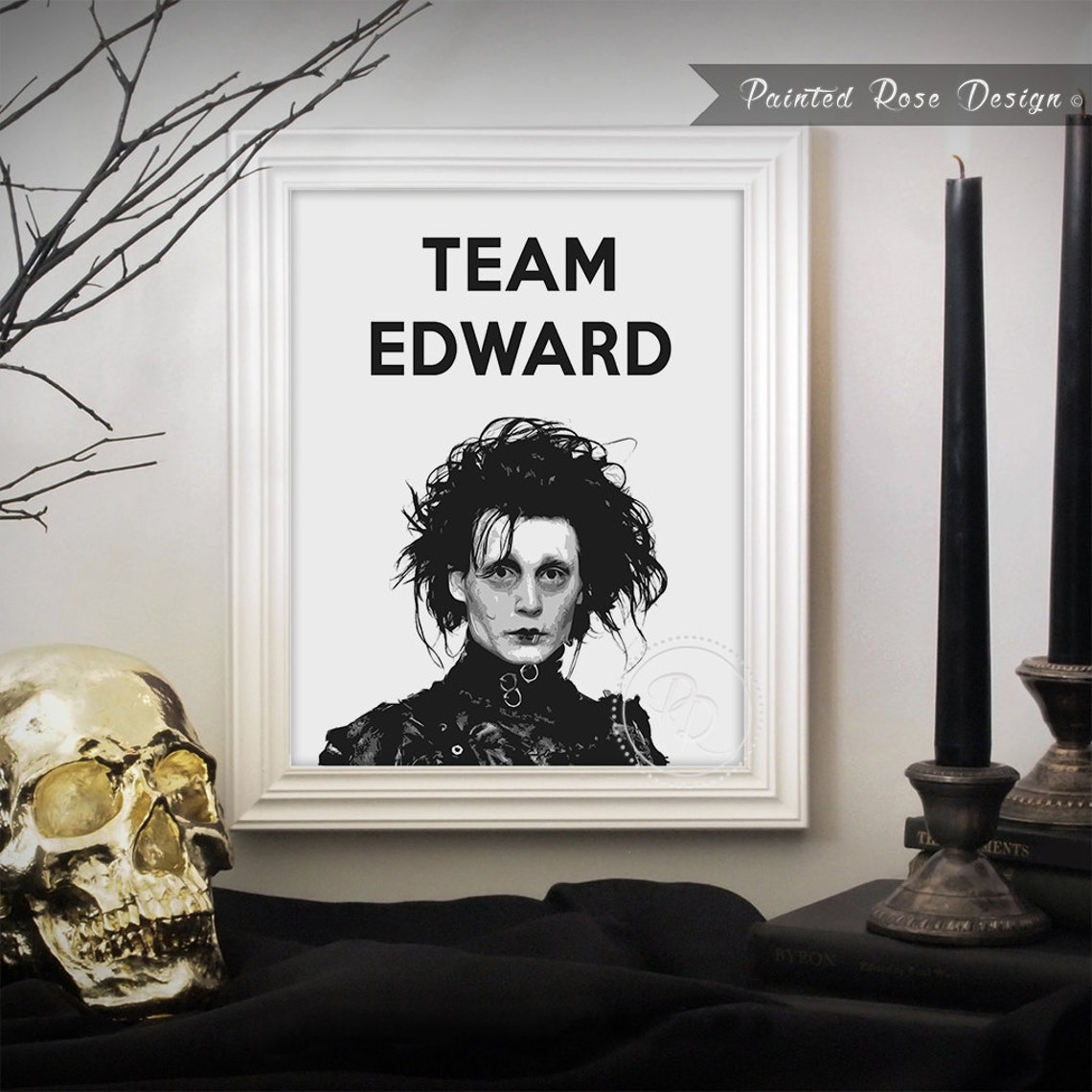 Art Print- Team Edward Scissorhands Halloween Tim Burton Digital ...