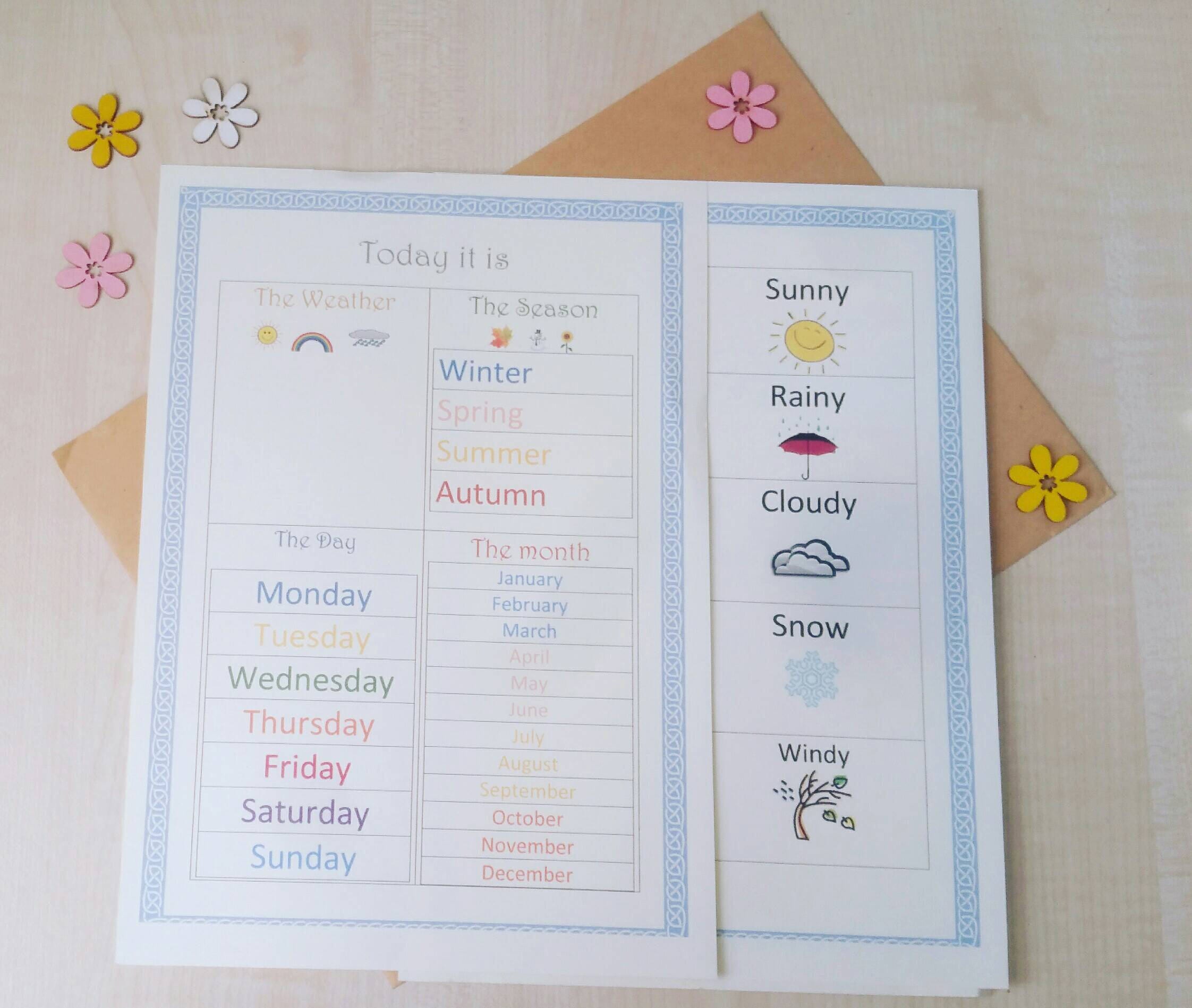 Kids Weather chart learning activity book Pdf learning | Etsy