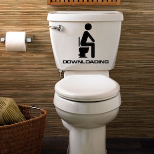 Removable DIY Toilet Seat Downloading Bathroom Art Vinyl Home Decals Decor Wall Sticker