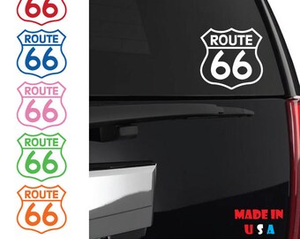 Glossy Laptop Waterbottle Sticker Route 66