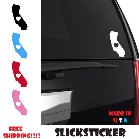 LOVE CALIFORNIA Sticker Car Window Vinyl Decal State Ca Usa Pride
