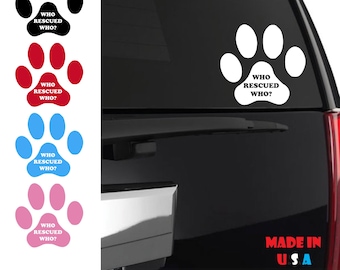 Sticker met pootafdruk die is gered | Pootafdruk | Huisdieren | Adopteer | Puppyprint | Hond | Kat | Reddingshond | Adopteer niet-shoppen |