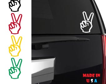 Peace Sign Sticker | Peace Sign Hand Decal | Hippie Car Accessories | Peace Hand Sign, Peace Car | Hippie Car Sticker
