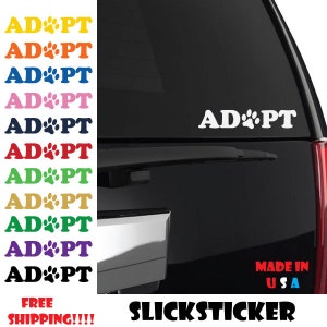 Adopteer Paw Print Sticker, Decal, Paw print, Huisdieren, Adopt, puppy, prints, hond, kat, redding, adoptie, pond, huisdier herinneringen