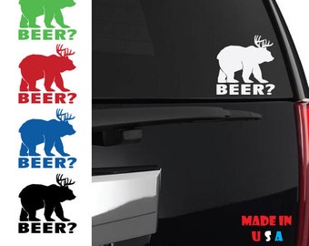 Beer Bear Sticker | BEER Bear | Yeti BEER Bear | Beer Sticker | Beer Funny | Beer Decal | Bear Deer Sticker | Beer Bear Deer Sticker