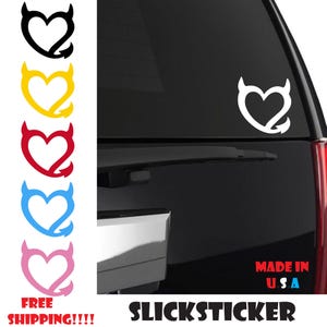 Devil Heart sticker, Bad Girls Club sticker, Devil Love sticker, Devil Horns, Love Horns, Bad Girls Club logo, Car Girl sticker, Devil Horn