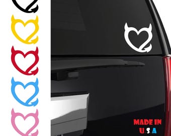Devil Heart sticker, Bad Girls Club sticker, Devil Love sticker, Devil Horns, Love Horns, Bad Girls Club logo, Car Girl sticker, Devil Horn