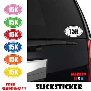 15K Marathon Race Decal Sticker Runner Run 13.1 26.2 5k 10k 15k 25k 50k Running club track cross country