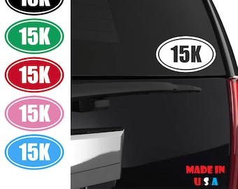 15K Marathon Race Sticker | Runner | Run 13.1 | 26.2 | 5k | 10k | 15k | 25k | 50k | Running Club | Track | Cross Country