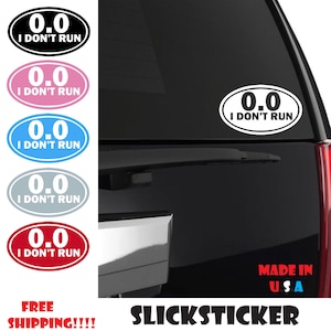 0.0 I Don't Run Sticker | Workout Sticker | Run | Half Marathon | 26.2 | 13.1 | I don't work out | Couch Potato | Funny Work Out Sticker