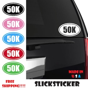50K Sticker, Marathon, Race Decal, Runner, Run, 13.1, 26.2, Ultra Runner, Running, 50 K, Iron Man