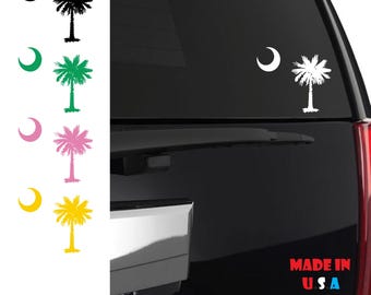 Adesivo de Palmeira da Carolina do Sul, Adesivo da Carolina do Sul, Decalque da Carolina do Sul, Adesivo de Palmeira, Adesivo de Palmeira