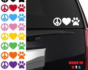 Sticker POOT VAN DE LIEFDE VAN DE VREDE |  Dierenliefhebber | Huisdier | Kat | Hond | Adopteer | Vrede | Liefde | Hippiehuisdieren |