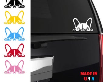 Peeking French Bulldog Sticker | French Bulldog | French Bulldog Decal | Frenchie Car Decal | French Bulldog Sticker | Frenchie Decal