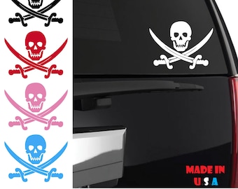 Jolly Roger Skull Sticker | Pirate Sticker | Pirate Decal | Jolly Roger Sticker | Pirate Window Decal | Jolly Roger Decal Pirate Stickers