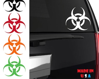Biohazard Symbol Sticker | Biohazard Decal | Radioactive Sticker | Hazardous Waste | Radiation Sticker | Biohazard Stickers | Apocalypse |