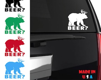 Beer Bear Sticker | BEER Bear | Yeti BEER Bear | Beer Sticker | Beer Funny | Beer Decal | Bear Deer Sticker | Beer Bear Deer Sticker