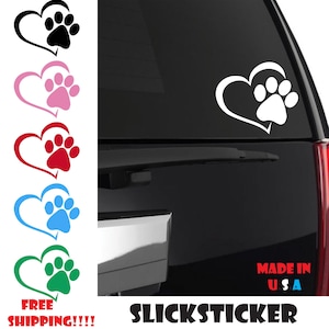 Dog Paw Heart Sticker | Love Pet | Puppy Heart | Cat Heart | Animal Rescue | Adopt Pet | Paw Print | Animal Shelter | Humane Society