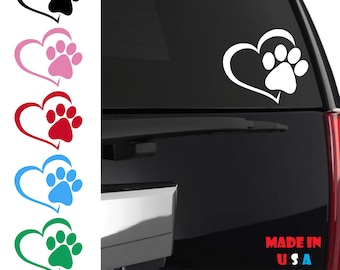 Dog Paw Heart Sticker | Love Pet | Puppy Heart | Cat Heart | Animal Rescue | Adopt Pet | Paw Print | Animal Shelter | Humane Society
