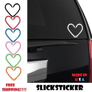 Haak hart Vinyl Decal auto venster ANY grootte liefde vis jacht herten Bass forellen natuur visvijver boot buiten iPhone geval Laptop Sticker