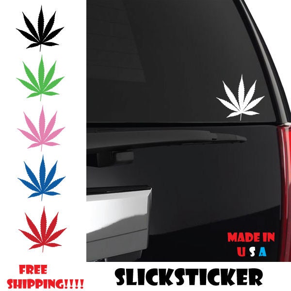 Weed Leaf Pot Cannabis MARIJUANA Leaf Sticker