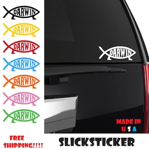 Darwin fish Sticker | Darwin | Darwin Fish Decal | Faith Groups | Darwin Worship
