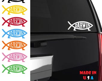 Darwin fish Sticker | Darwin | Darwin Fish Decal | Faith Groups | Darwin Worship
