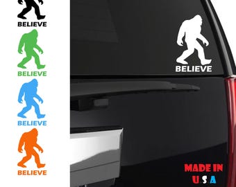 Sasquatch Believe Sticker | Evolution | Theory Science | Bigfoot | Squatchin | Sasquatch | Big Foot | Hairy Man | Cave Man