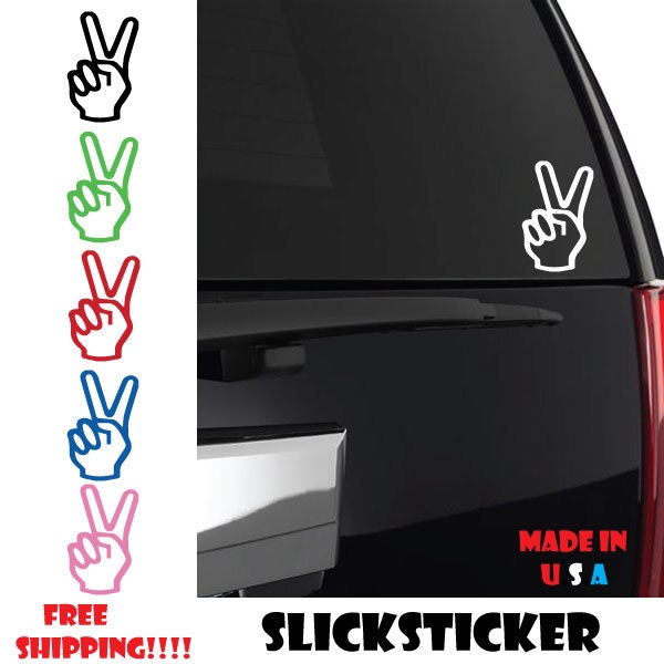 Peace Sign Sticker, Peace Decal, Hippie Car Accessories, Peace Sign Car Decal, Peace Car decal, Hippie Car Decal, Peace Hand Decal