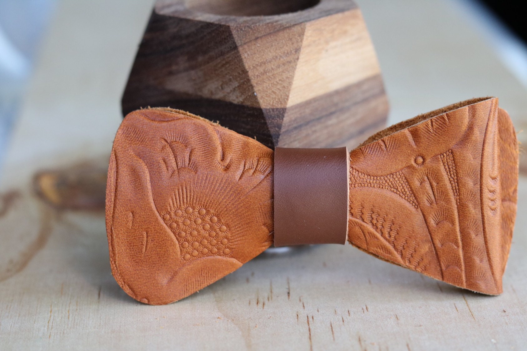 mens leather bow tie