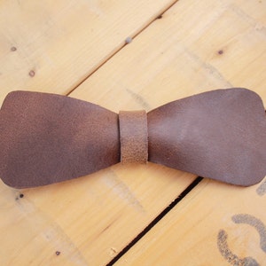 Bow ties for Men. Brown Leather Bow tie. Mens bowties. Personalized gifts for men. Dapper Gent. Groomsmen gift. Fathers day gift. image 2