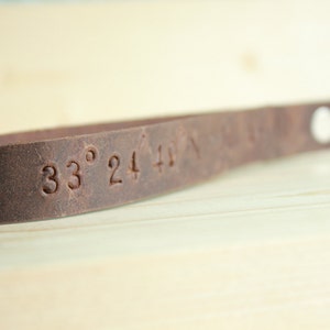 Coordinate Leather looped Keychain. Leather key fob. Handmade Key holder. Gift for dad. Gift for friend Personalized Gift