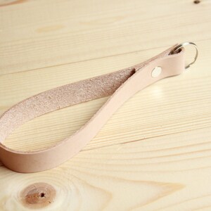 Leather looped Keychain. Leather key fob. Handmade Key holder. Gift for anniversary. Gift for friend Personalized Gift under 10