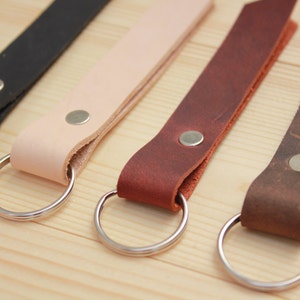 Custom coordinate leather Keychain. Leather key fob. Handmade Key holder. Tan brown leather accessories Gift for friend Personalized Gift.