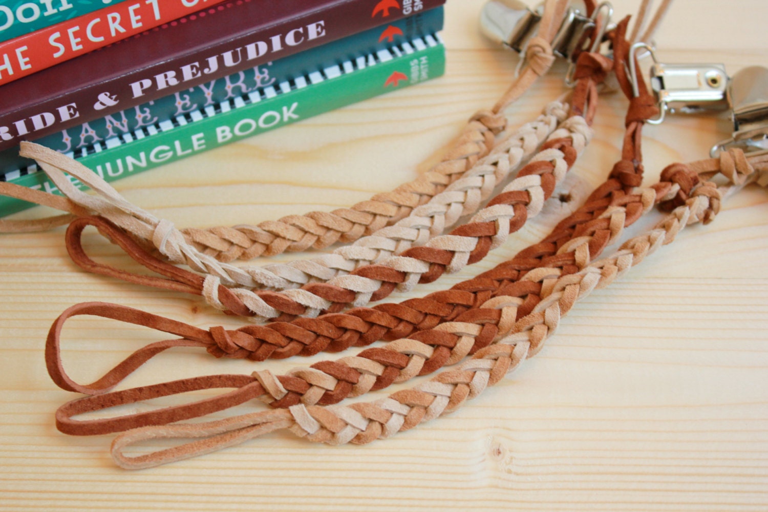 Buy 1 get 1 free! Leather Pacifier Clips Pacifier Holder Binky Clip. Gender Neutral Braided Leather Paci Holder. Baby Shower