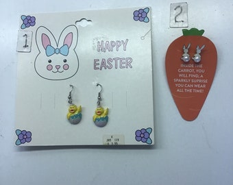 Easter Chick and Bunny Earrings