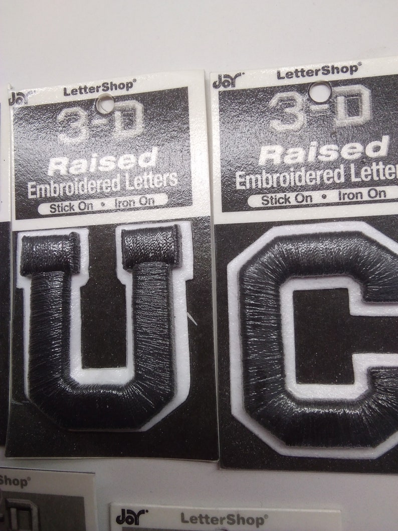 Raised Embroidered Letters Etsy