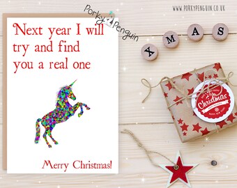 Unicorn Christmas card
