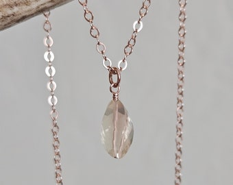 Champagne Oregon Sunstone Necklace in Rose Gold Filled