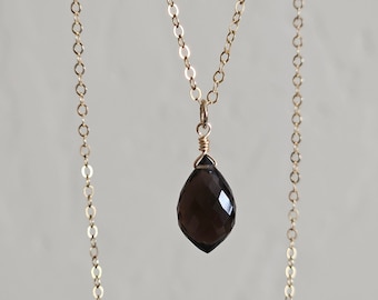 Smoky Quartz Pendant in Gold Filled