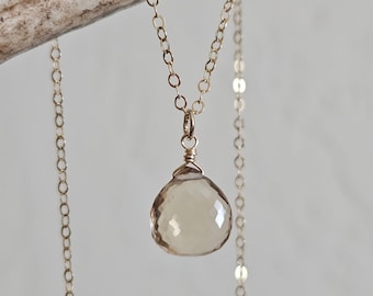 Citrine Pendant Necklace in 14k Gold Filled