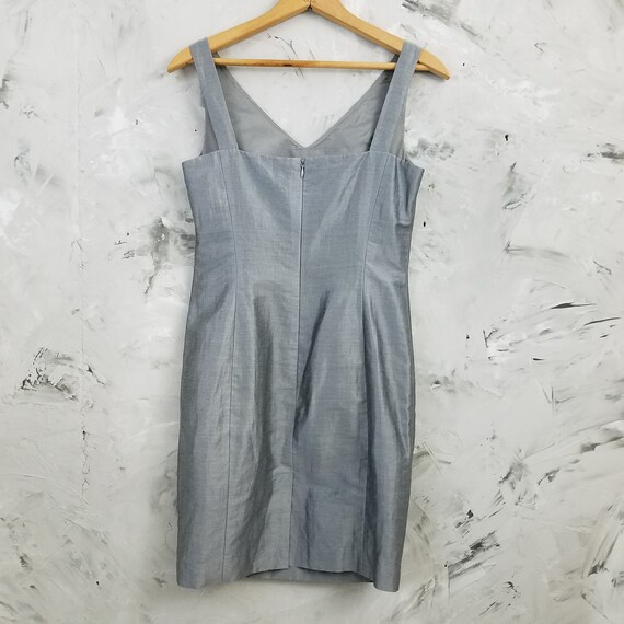 LOFT Silvery Gray Linen Cocktail / Evening Dress … - image 3