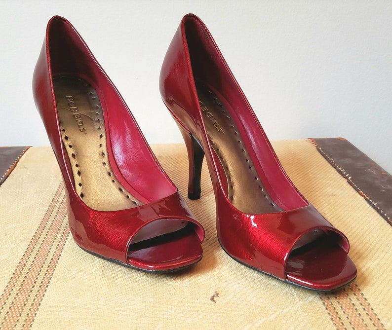 burgundy red heels