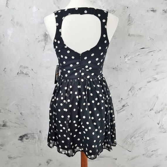 RAMPAGE Black & White Polka Dot Chiffon Dress - V… - image 5