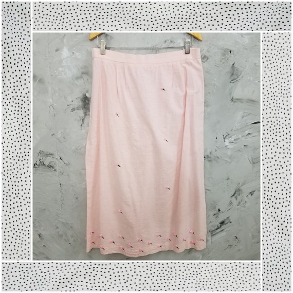 VINTAGE Powder Pink Hand Tailored Maxi Skirt - Vi… - image 1