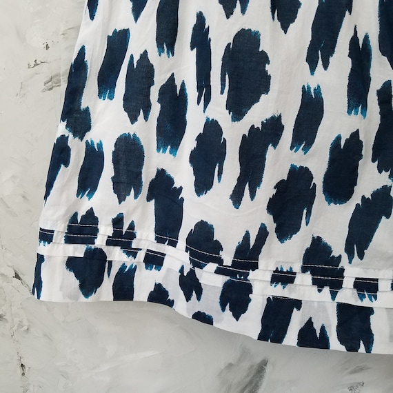 LOFT Blue and White Short Full Cotton Skirt - Vin… - image 4