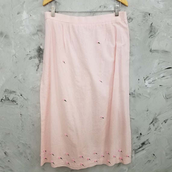 VINTAGE Powder Pink Hand Tailored Maxi Skirt - Vi… - image 2