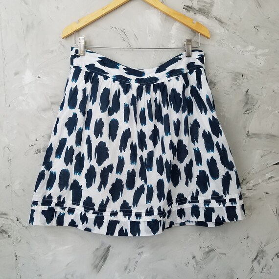 LOFT Blue and White Short Full Cotton Skirt - Vin… - image 3